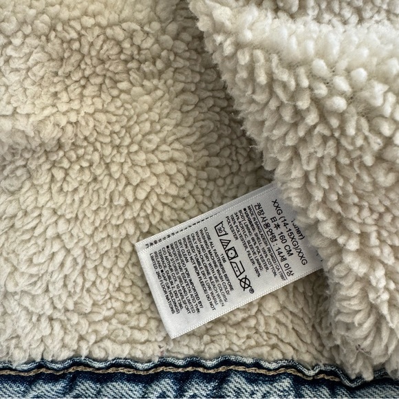 Girls Gap Sherpa Lined Denim Jacket, XXL - Picture 9 of 13